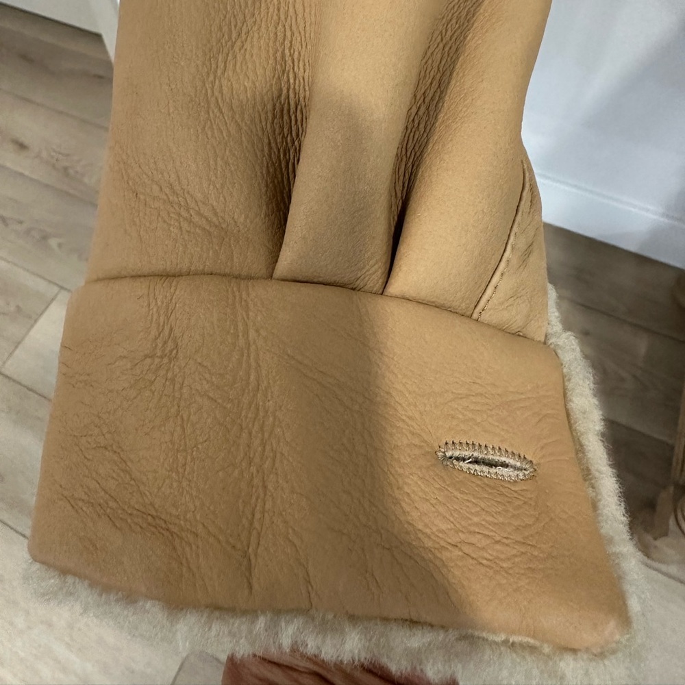 Bogner camel leather Jacket with Shearling Lining - Picture 4 of 13